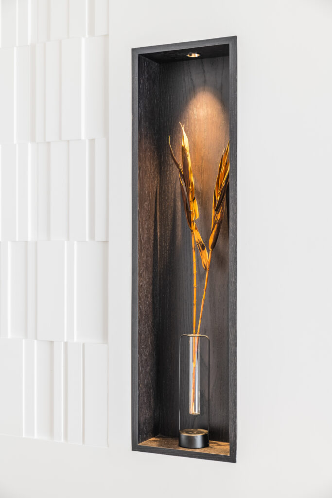 Repisa empotrada de madera a medida, Proyecto Bulevar
